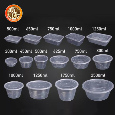 Квадратный круглый поднос упаковки еды контейнеров 450ml 500ml упаковки еды устранимый